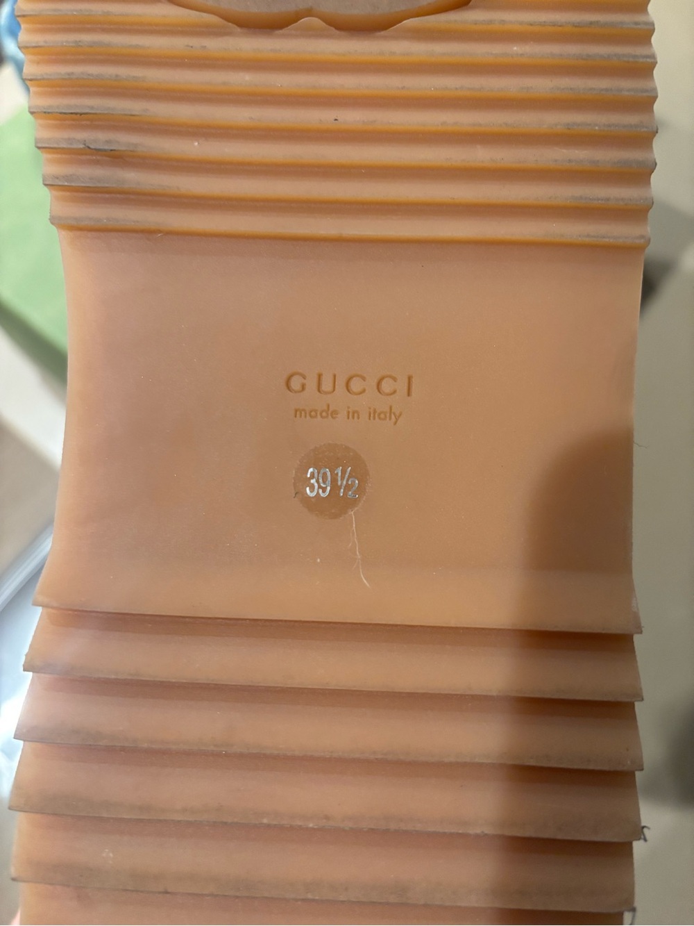 GUCCI Light Blue Denim Cross-Strap Platform Mules (with box)🩵 - Picture 8 of 8